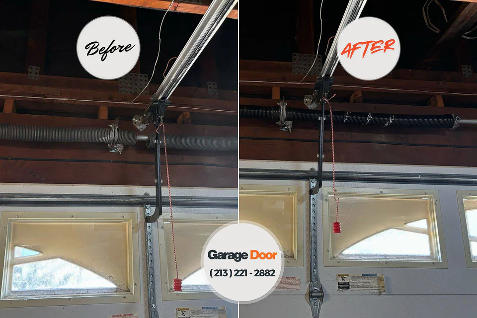 Before and after: garage door repair Vineyard Lake, MI